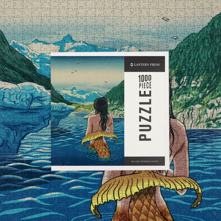 Mermaid and Glaciers, Jigsaw Puzzle Puzzle Lantern Press 