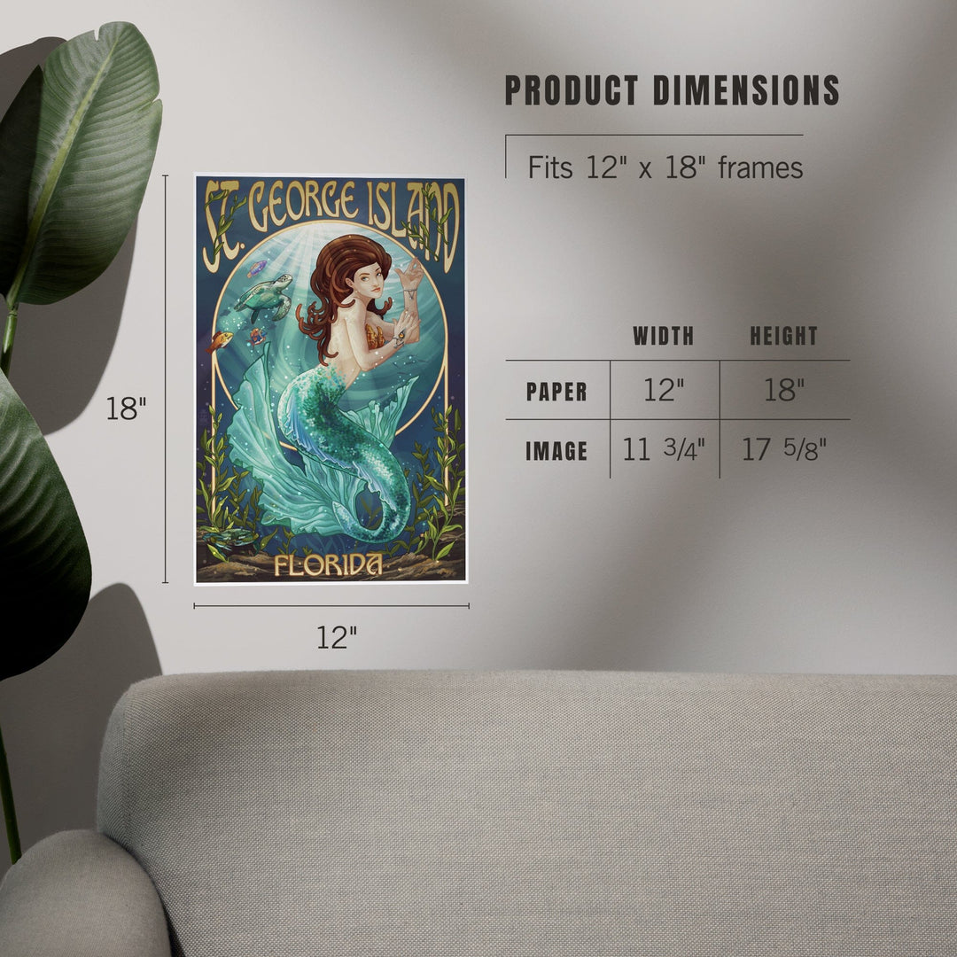 Mermaid, St. George Island, Florida, Art & Giclee Prints Art Lantern Press 