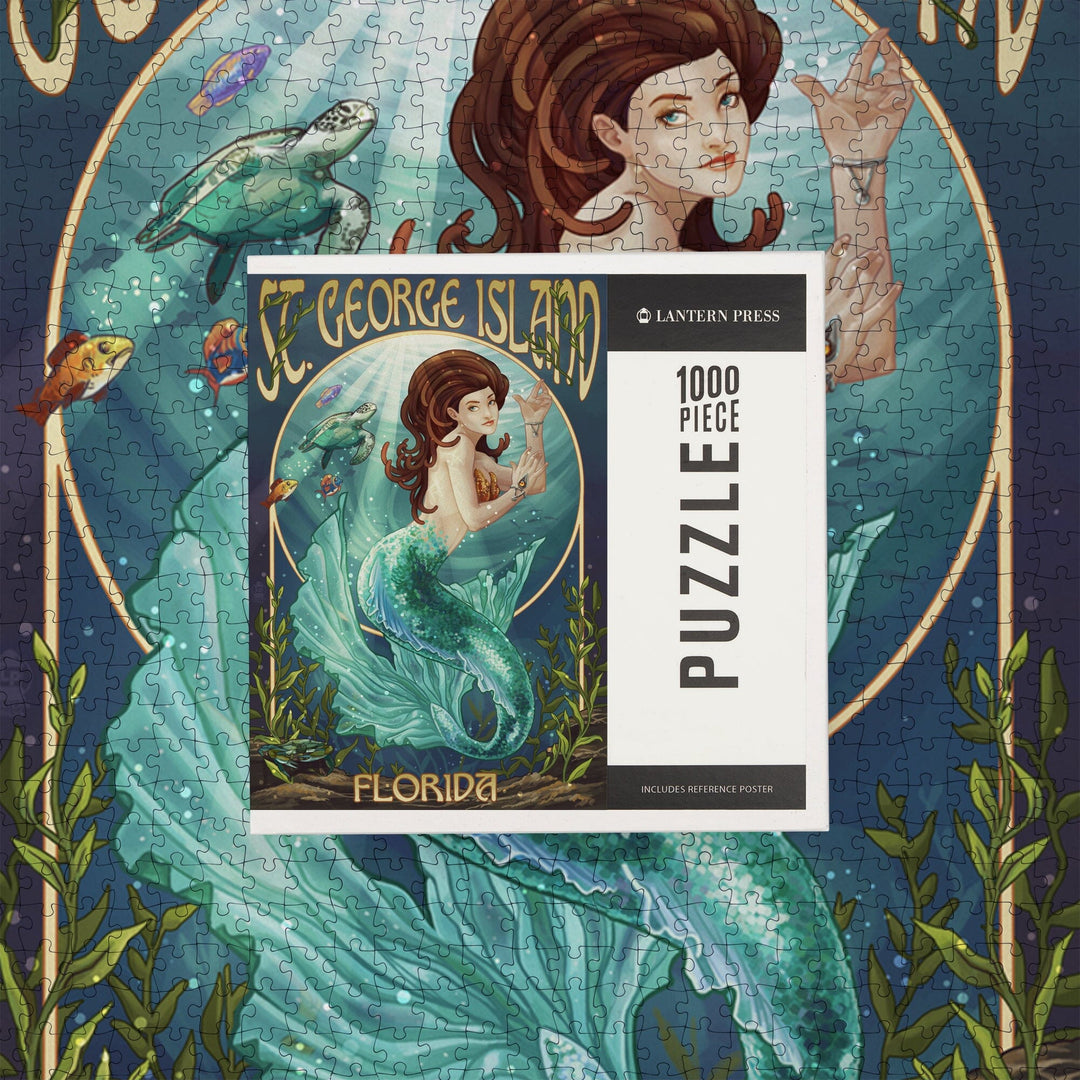 Mermaid, St. George Island, Florida, Jigsaw Puzzle Puzzle Lantern Press 