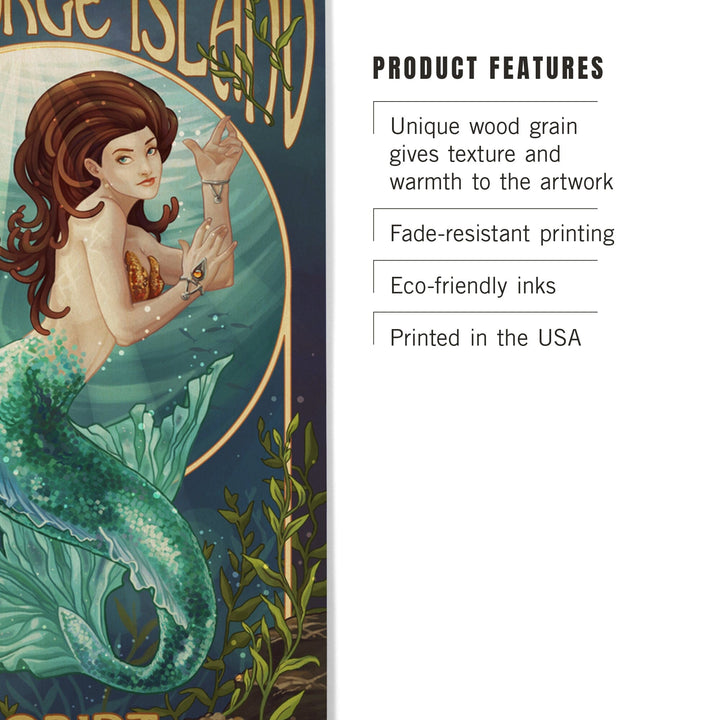 Mermaid, St. George Island, Florida, Lantern Press Poster, Wood Signs and Postcards - Lantern Press