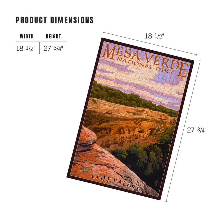 Mesa Verde National Park, Colorado, Cliff Palace at Sunset, Jigsaw Puzzle Puzzle Lantern Press 