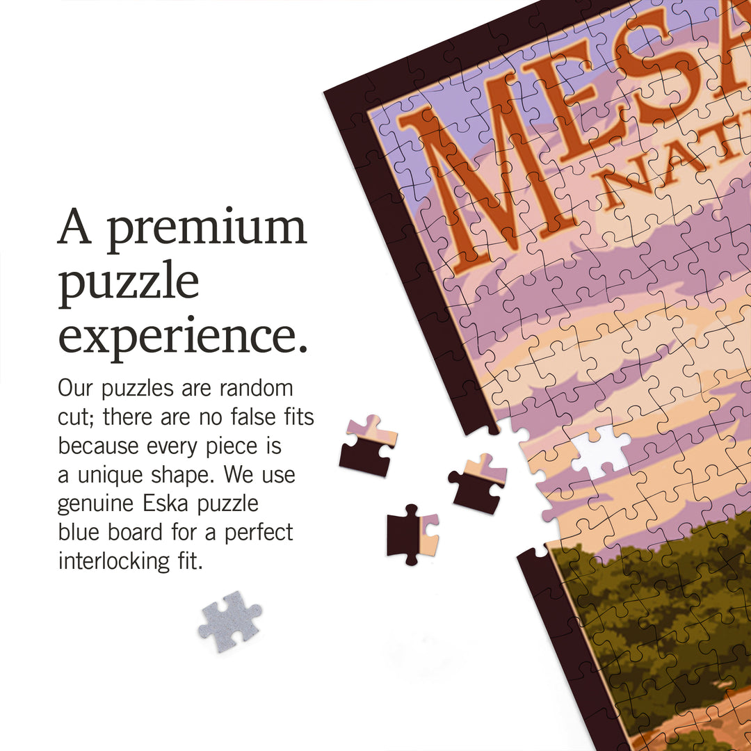 Mesa Verde National Park, Colorado, Cliff Palace at Sunset, Jigsaw Puzzle Puzzle Lantern Press 