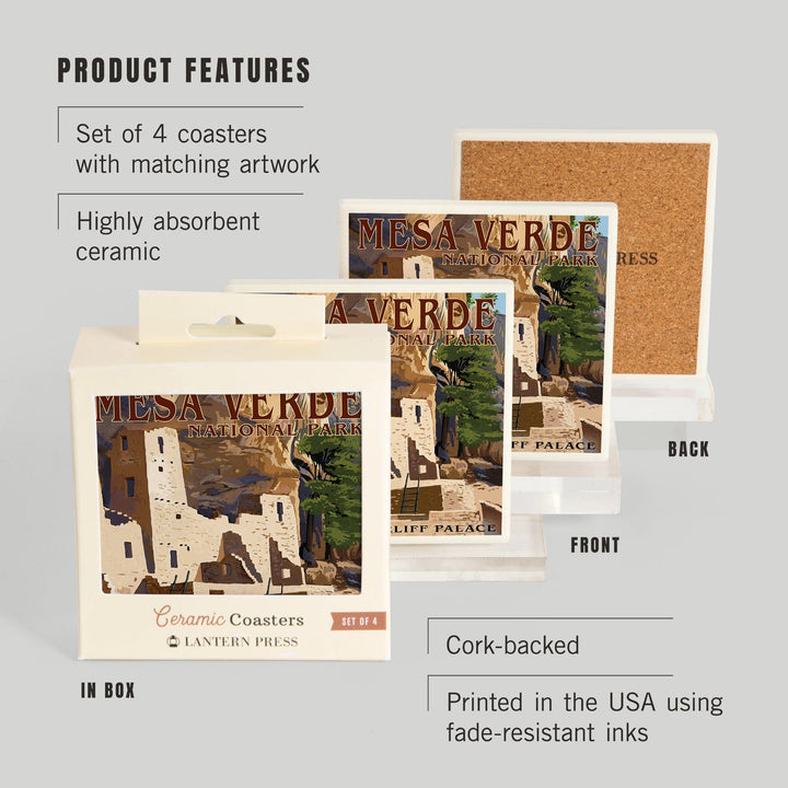 Mesa Verde National Park, Colorado, Cliff Palace, Coasters Coasters Lantern Press 