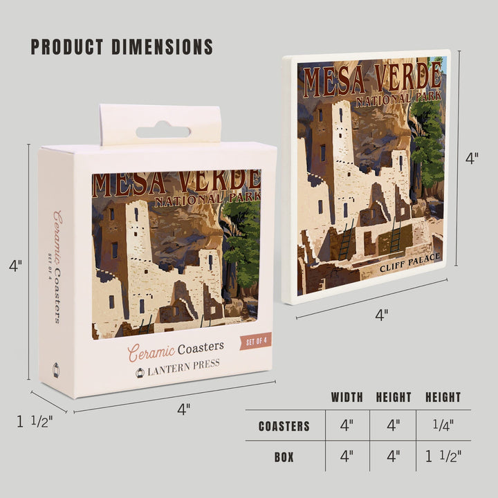 Mesa Verde National Park, Colorado, Cliff Palace, Coasters Coasters Lantern Press 