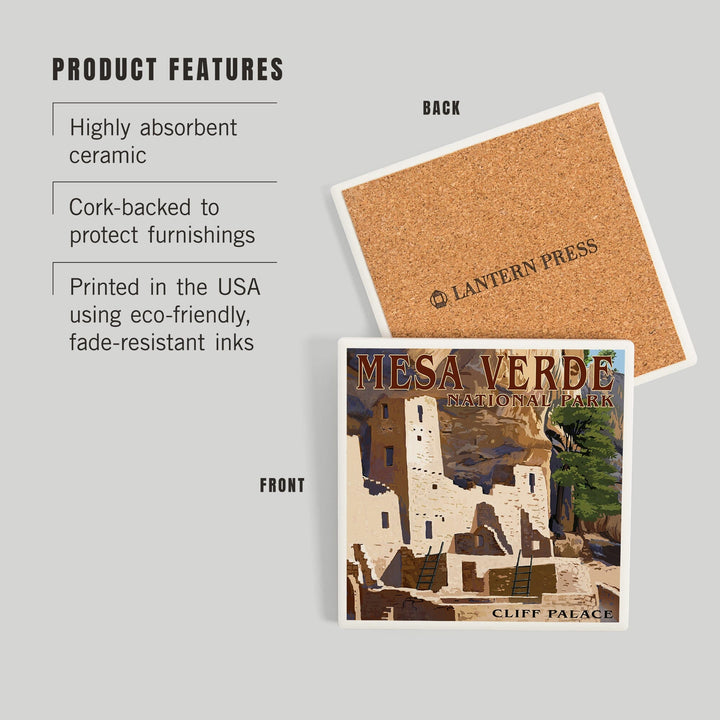 Mesa Verde National Park, Colorado, Cliff Palace, Coasters Coasters Lantern Press 