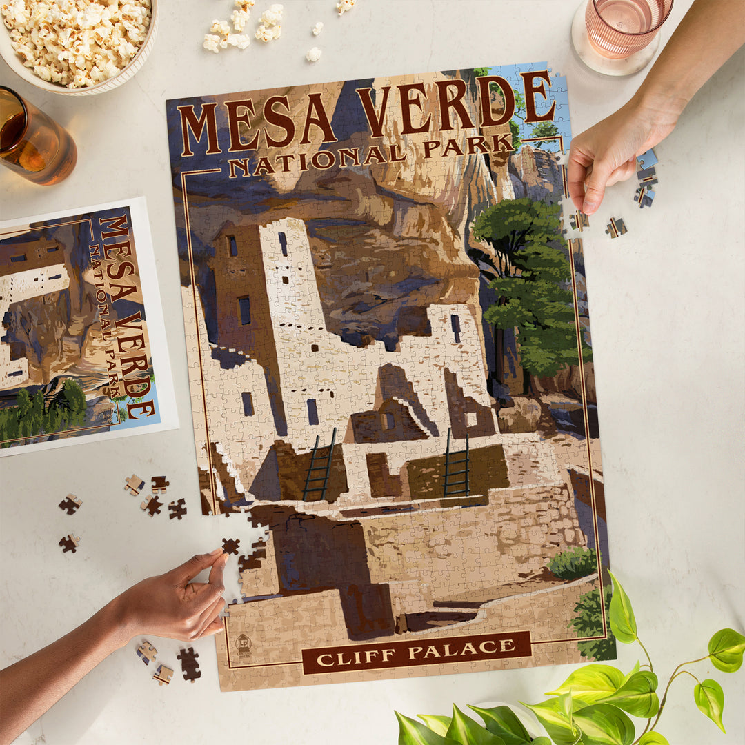 Mesa Verde National Park, Colorado, Cliff Palace, Jigsaw Puzzle Puzzle Lantern Press 
