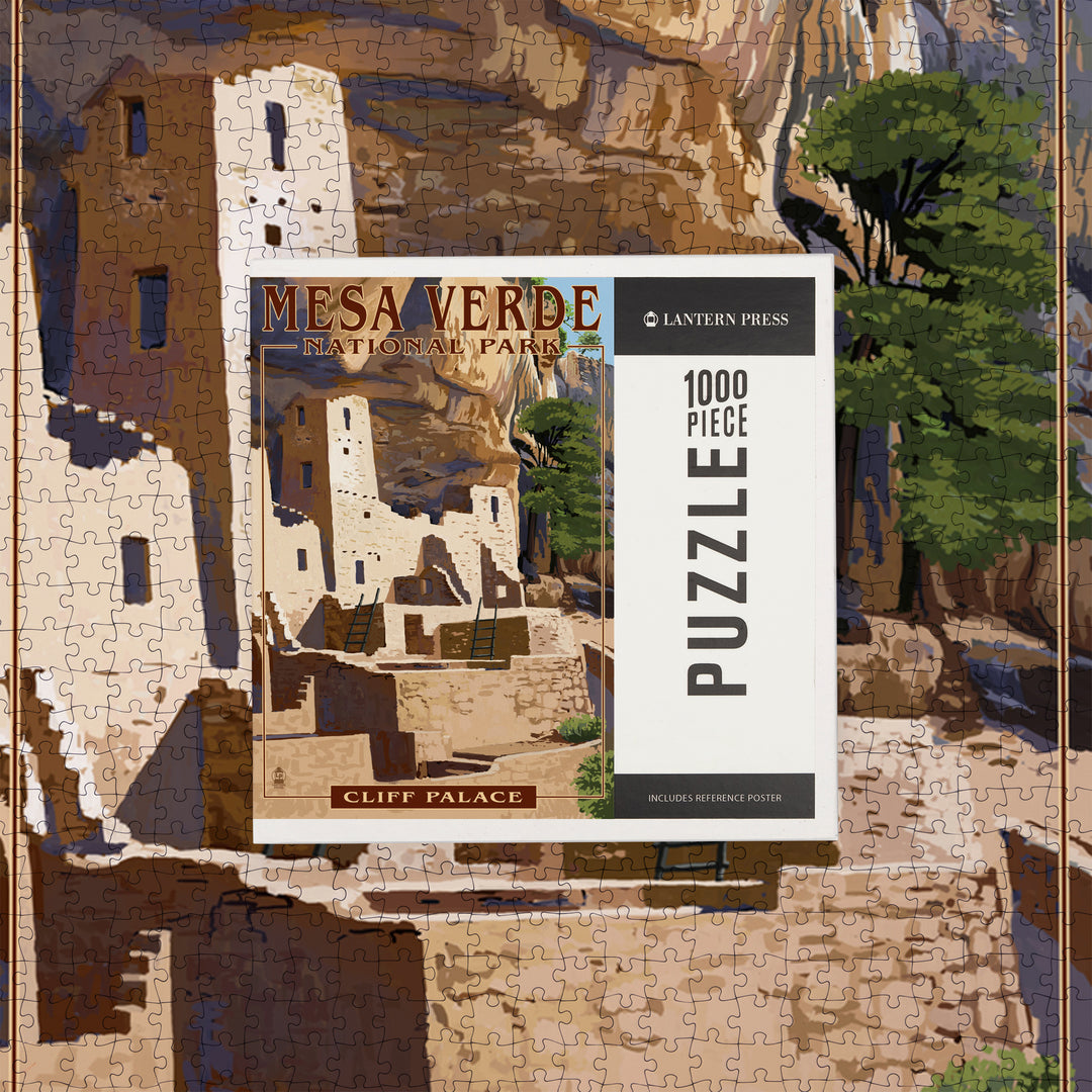 Mesa Verde National Park, Colorado, Cliff Palace, Jigsaw Puzzle Puzzle Lantern Press 