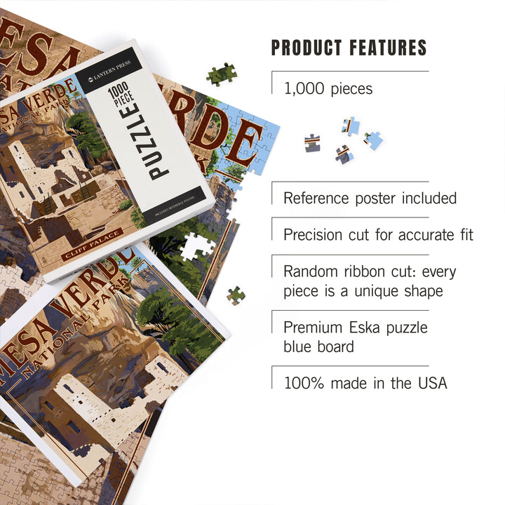 Mesa Verde National Park, Colorado, Cliff Palace, Jigsaw Puzzle Puzzle Lantern Press 