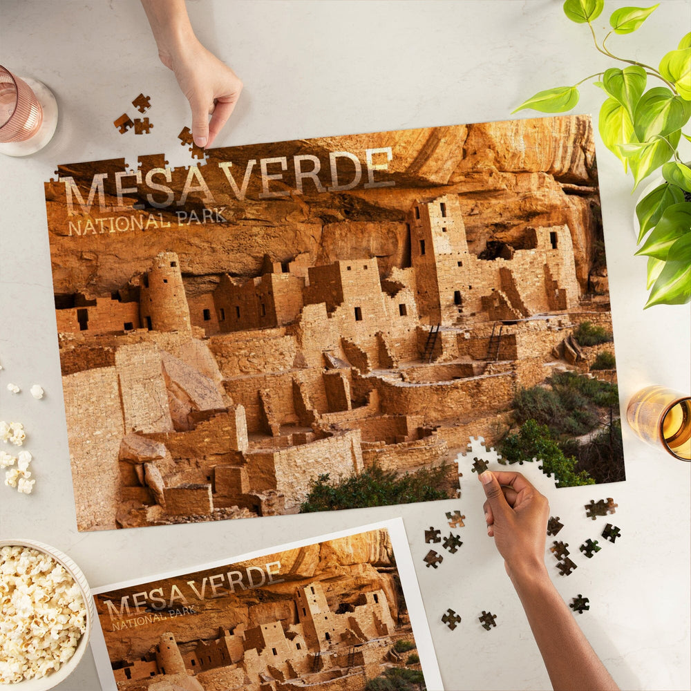 Mesa Verde National Park, Colorado, Cliff Palace Photograph, Jigsaw Puzzle Puzzle Lantern Press 
