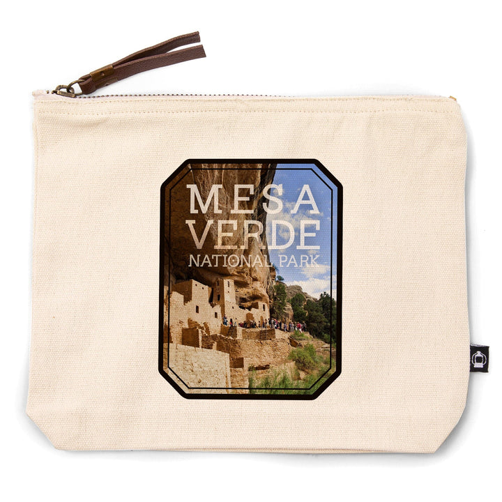 Mesa Verde National Park, Colorado, Cliff Palace, , Photograph, Organic Cotton Zipper Pouch, Go Bag Go Bag Lantern Press 