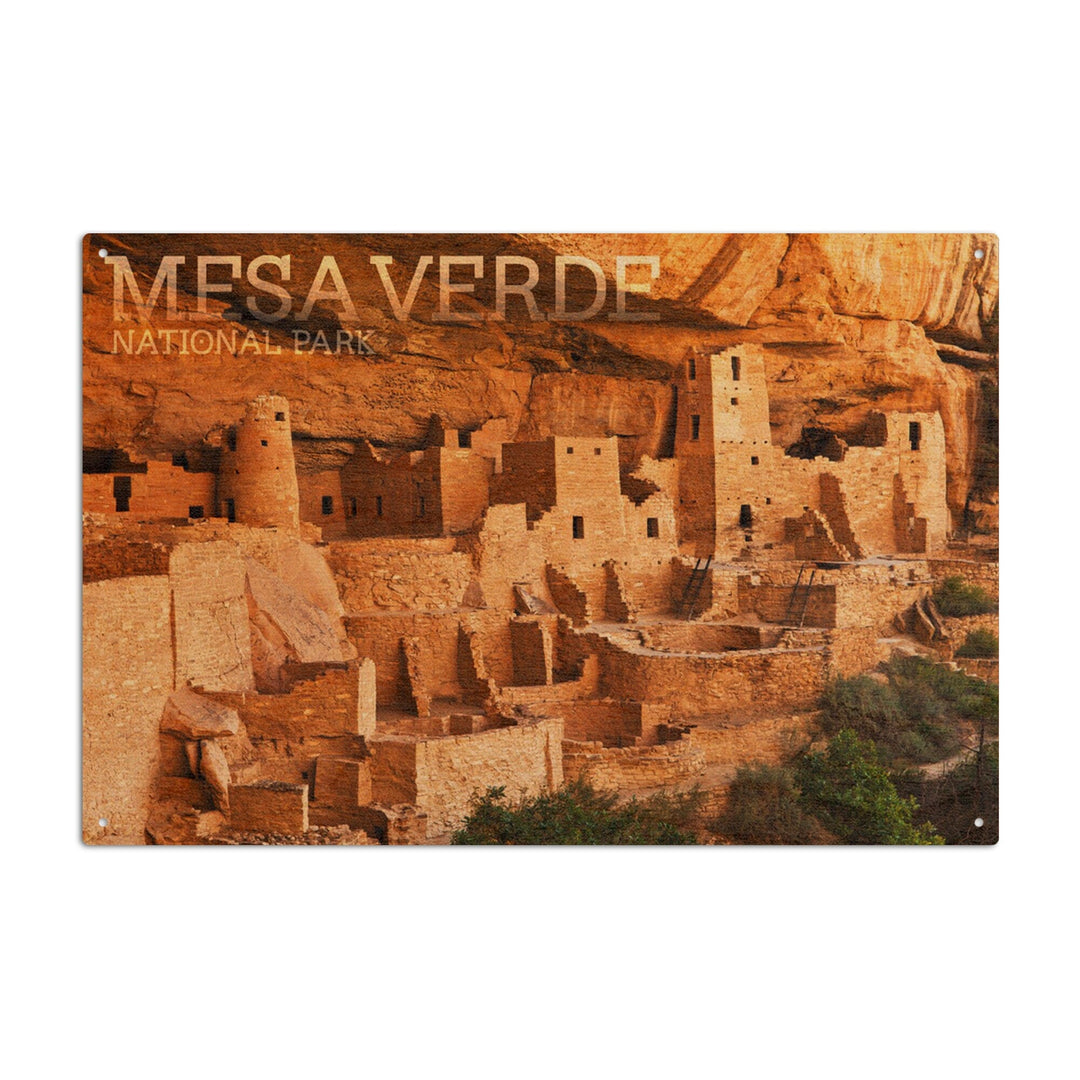 Mesa Verde National Park, Colorado, Cliff Palace Photograph, Wood Signs and Postcards Wood Lantern Press 10 x 15 Wood Sign 