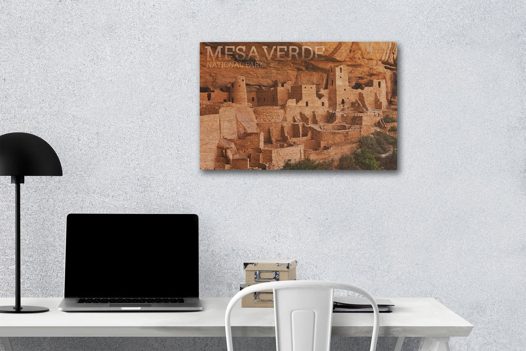 Mesa Verde National Park, Colorado, Cliff Palace Photograph, Wood Signs and Postcards Wood Lantern Press 12 x 18 Wood Gallery Print 