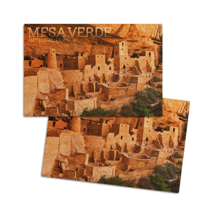 Mesa Verde National Park, Colorado, Cliff Palace Photograph, Wood Signs and Postcards Wood Lantern Press 4x6 Wood Postcard Set 