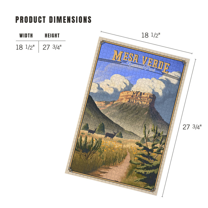 Mesa Verde National Park, Colorado, Lithograph, Jigsaw Puzzle Puzzle Lantern Press 