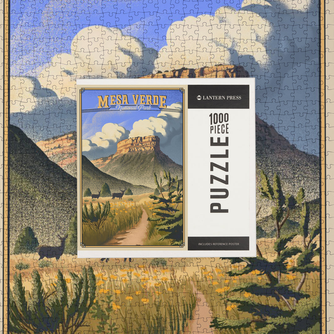 Mesa Verde National Park, Colorado, Lithograph, Jigsaw Puzzle Puzzle Lantern Press 