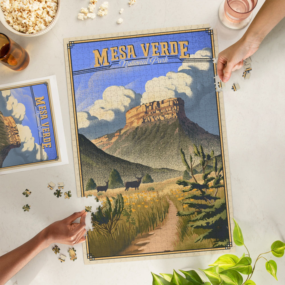 Mesa Verde National Park, Colorado, Lithograph, Jigsaw Puzzle Puzzle Lantern Press 
