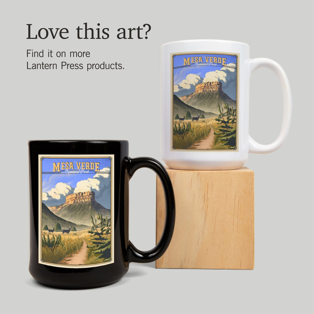 Mesa Verde National Park, Colorado, Lithograph, Lantern Press Artwork, Ceramic Mug Mugs Lantern Press 