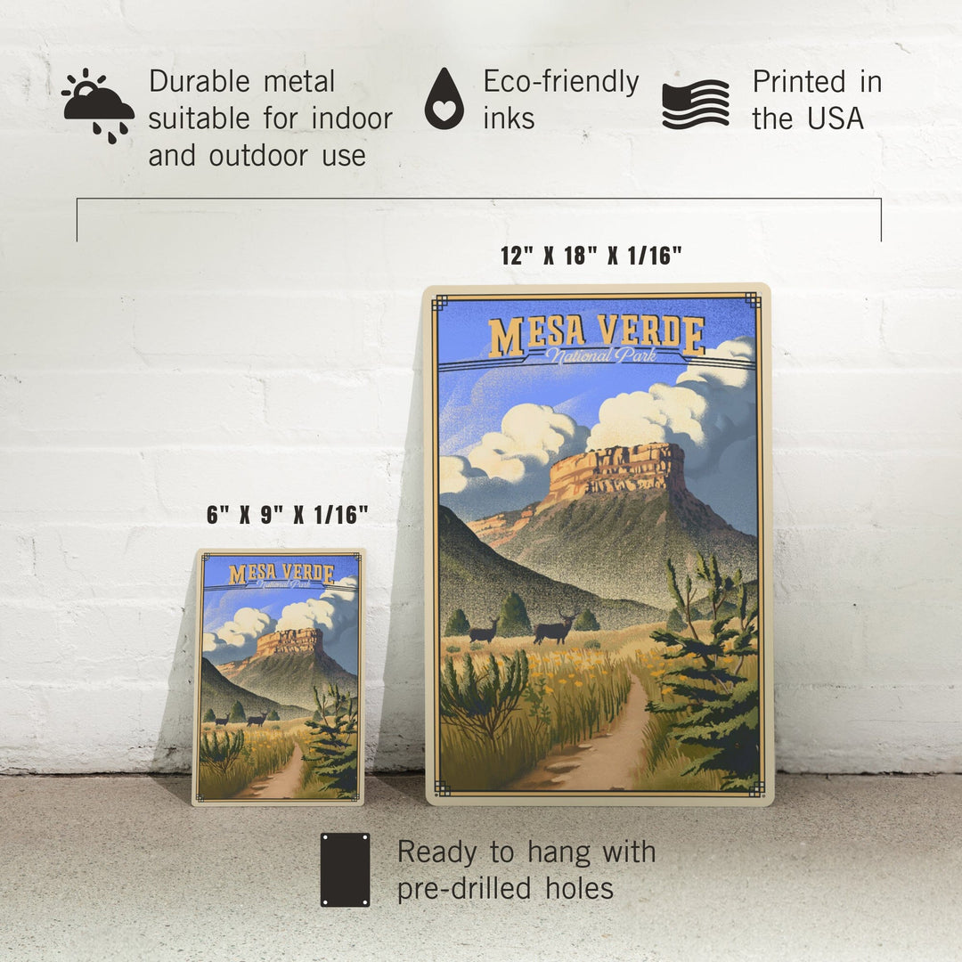 Mesa Verde National Park, Colorado, Lithograph, Metal Signs Metal Lantern Press 