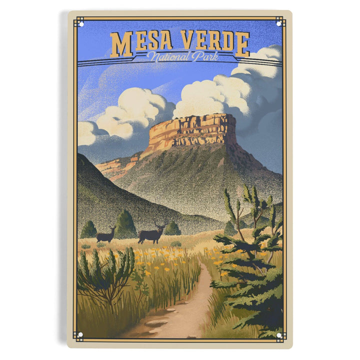 Mesa Verde National Park, Colorado, Lithograph, Metal Signs Metal Lantern Press 