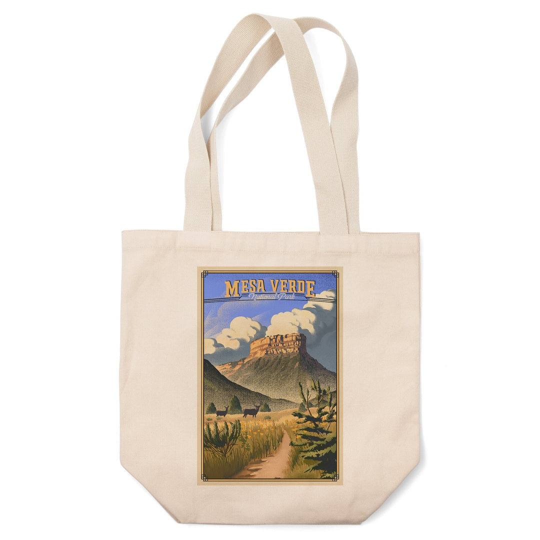 Mesa Verde National Park, Colorado, Lithograph, Tote Bag Totes Lantern Press 
