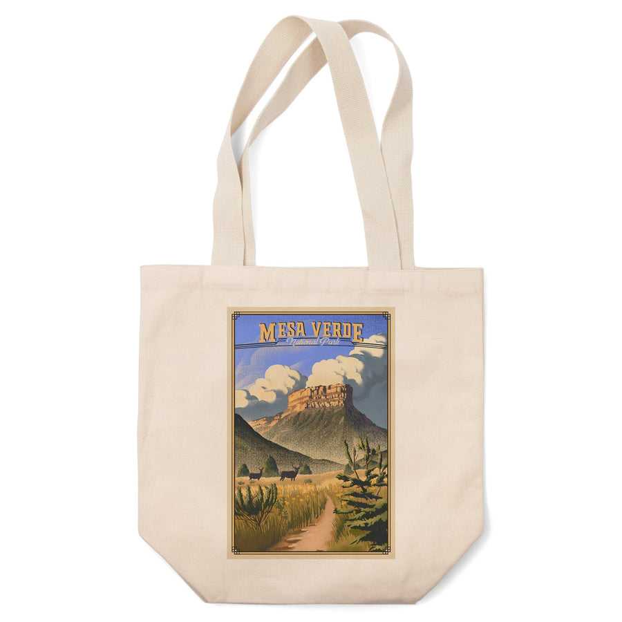 Mesa Verde National Park, Colorado, Lithograph, Tote Bag Totes Lantern Press 