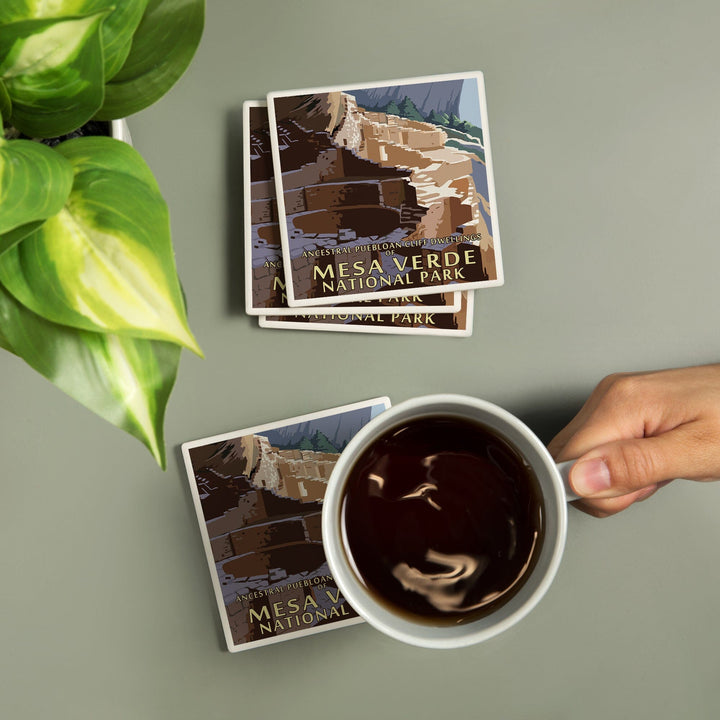 Mesa Verde National Park, Colorado, Long House, Coasters Coasters Lantern Press 