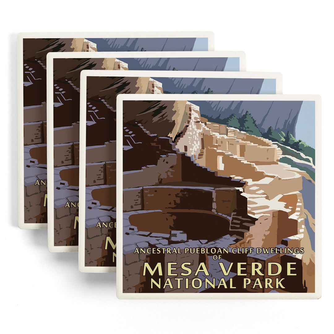 Mesa Verde National Park, Colorado, Long House, Coasters Coasters Lantern Press 