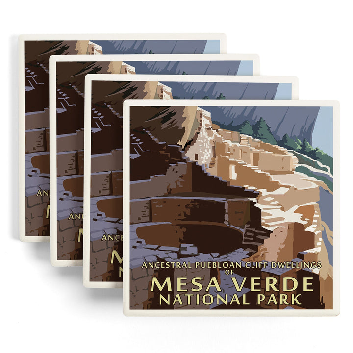 Mesa Verde National Park, Colorado, Long House, Coasters Coasters Lantern Press 