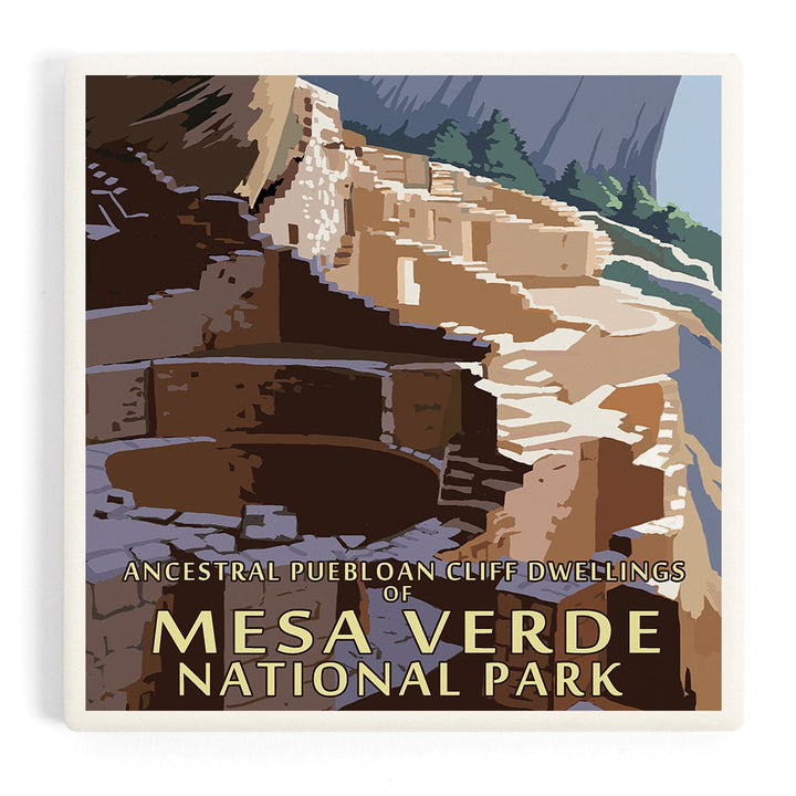 Mesa Verde National Park, Colorado, Long House, Coasters Coasters Lantern Press 