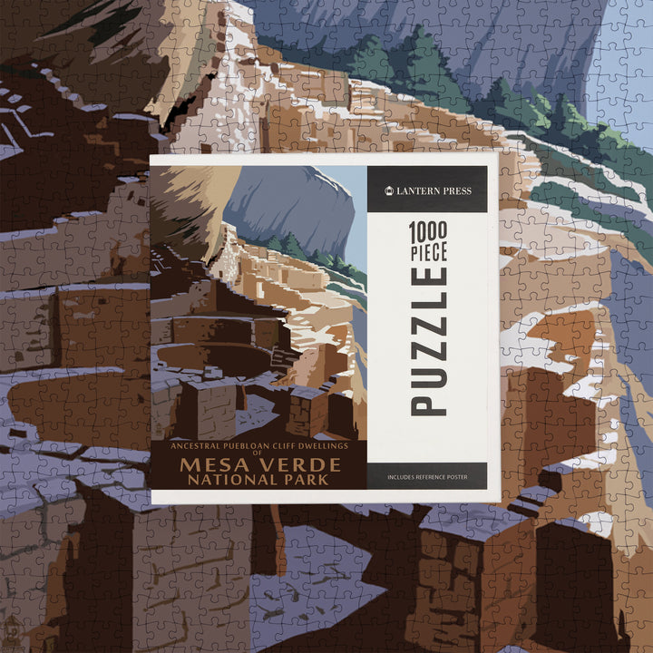 Mesa Verde National Park, Colorado, Long House, Jigsaw Puzzle Puzzle Lantern Press 