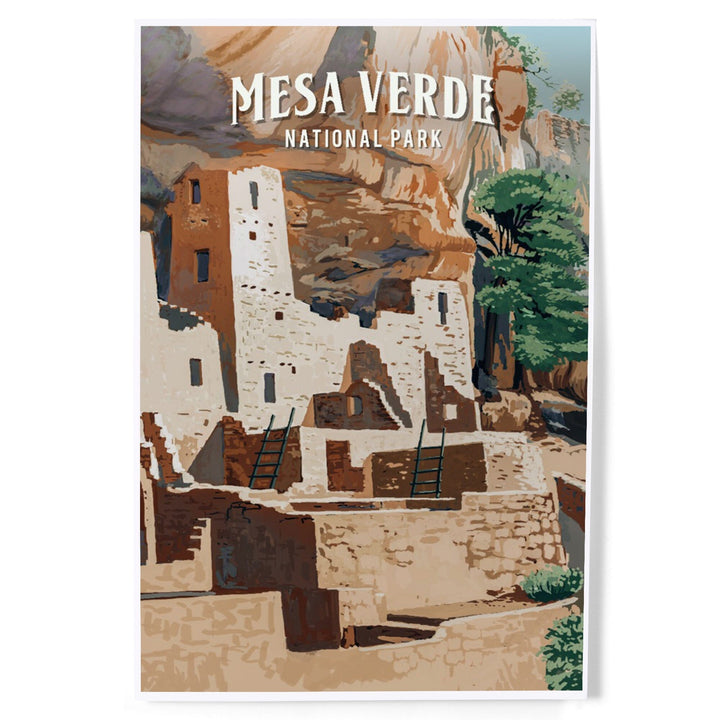 Mesa Verde National Park, Colorado, Painterly National Park Series, Art & Giclee Prints - Lantern Press