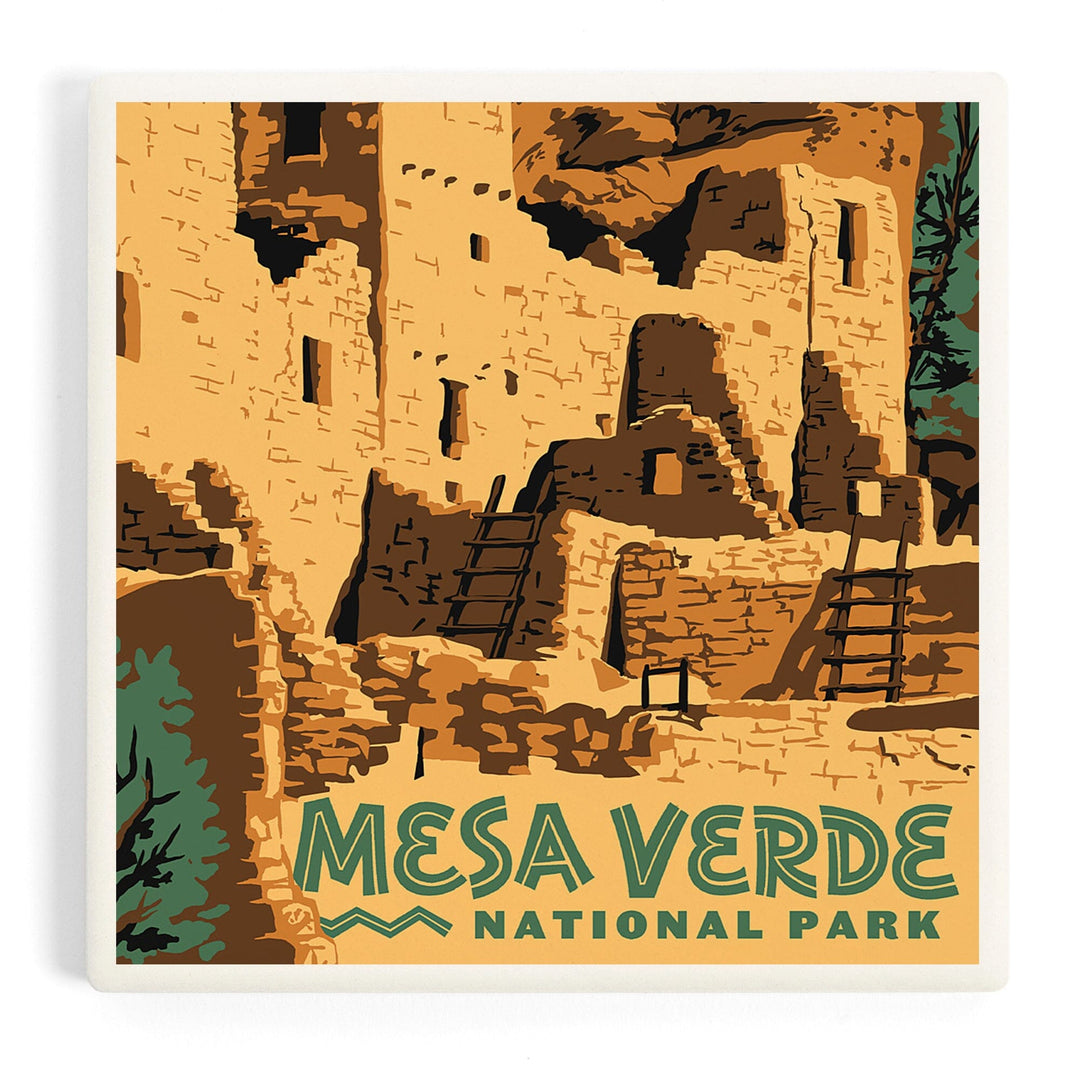 Mesa Verde National Park, Explorer Series, Coasters Coasters Lantern Press Coaster 