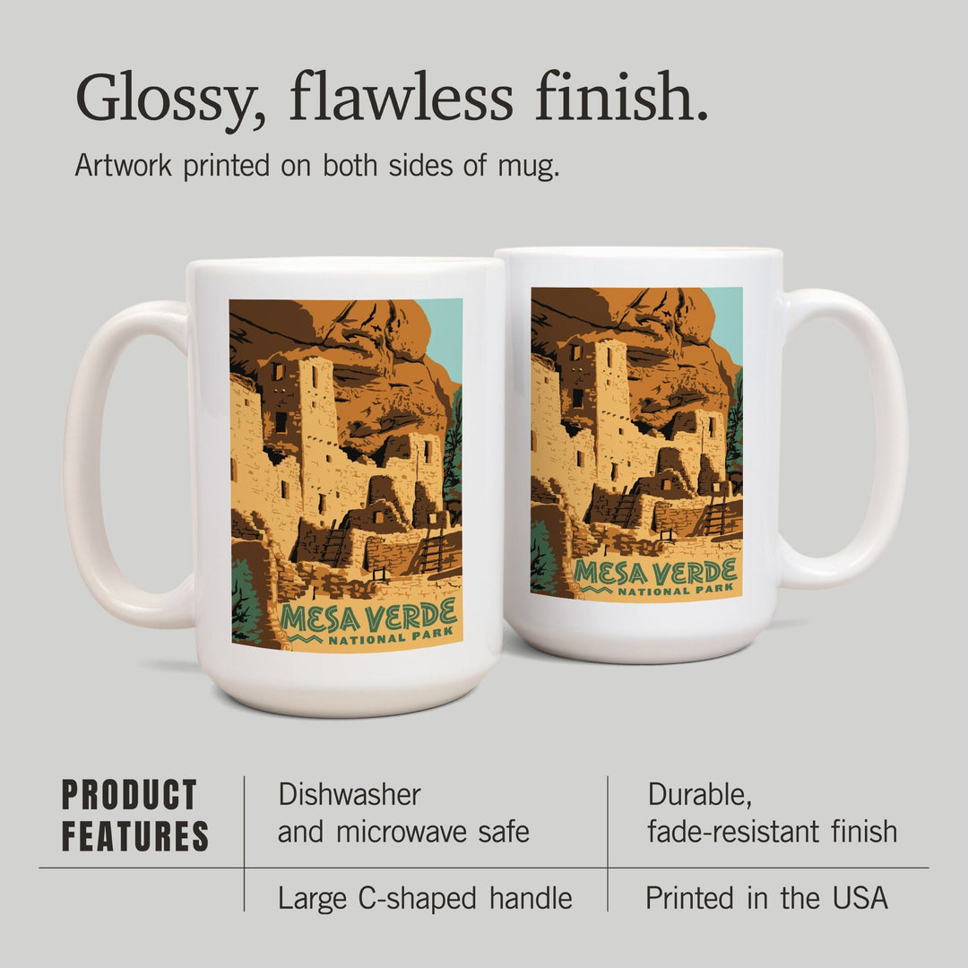 Mesa Verde National Park, Explorer Series, Lantern Press Artwork, Ceramic Mug Mugs Lantern Press 