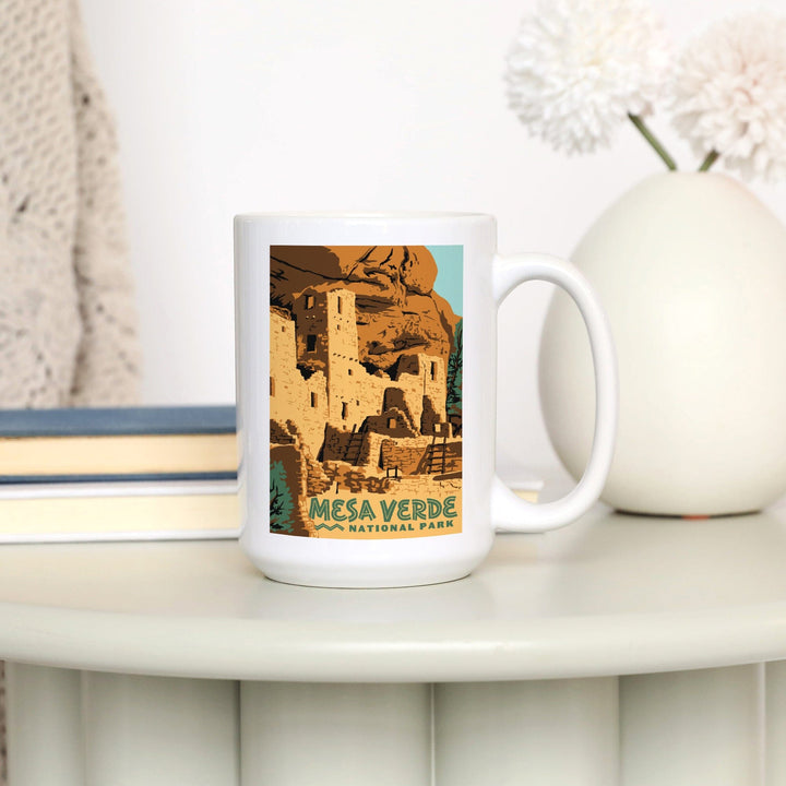 Mesa Verde National Park, Explorer Series, Lantern Press Artwork, Ceramic Mug Mugs Lantern Press 