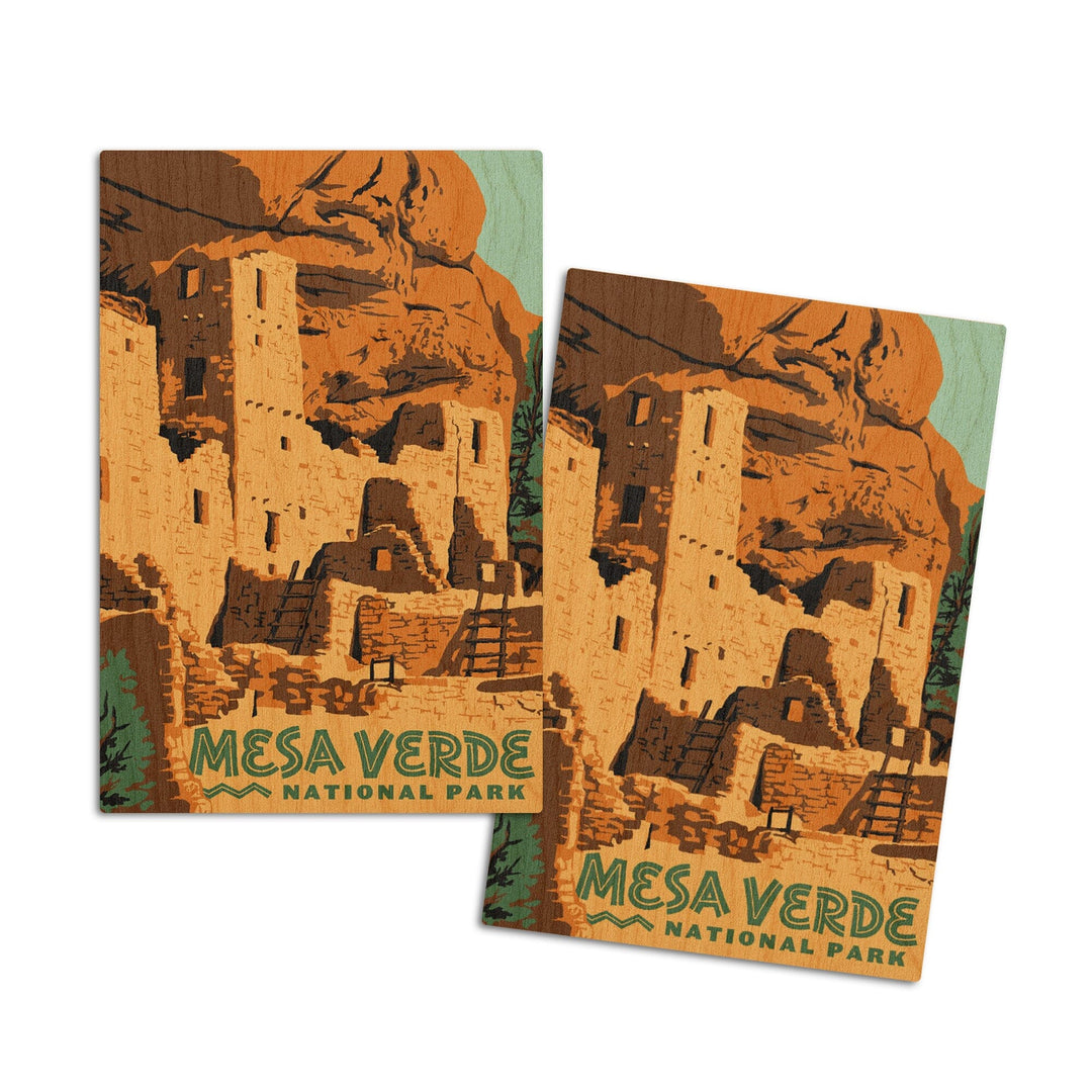 Mesa Verde National Park, Explorer Series, Lantern Press Artwork, Wood Signs and Postcards Wood Lantern Press 4x6 Wood Postcard Set 