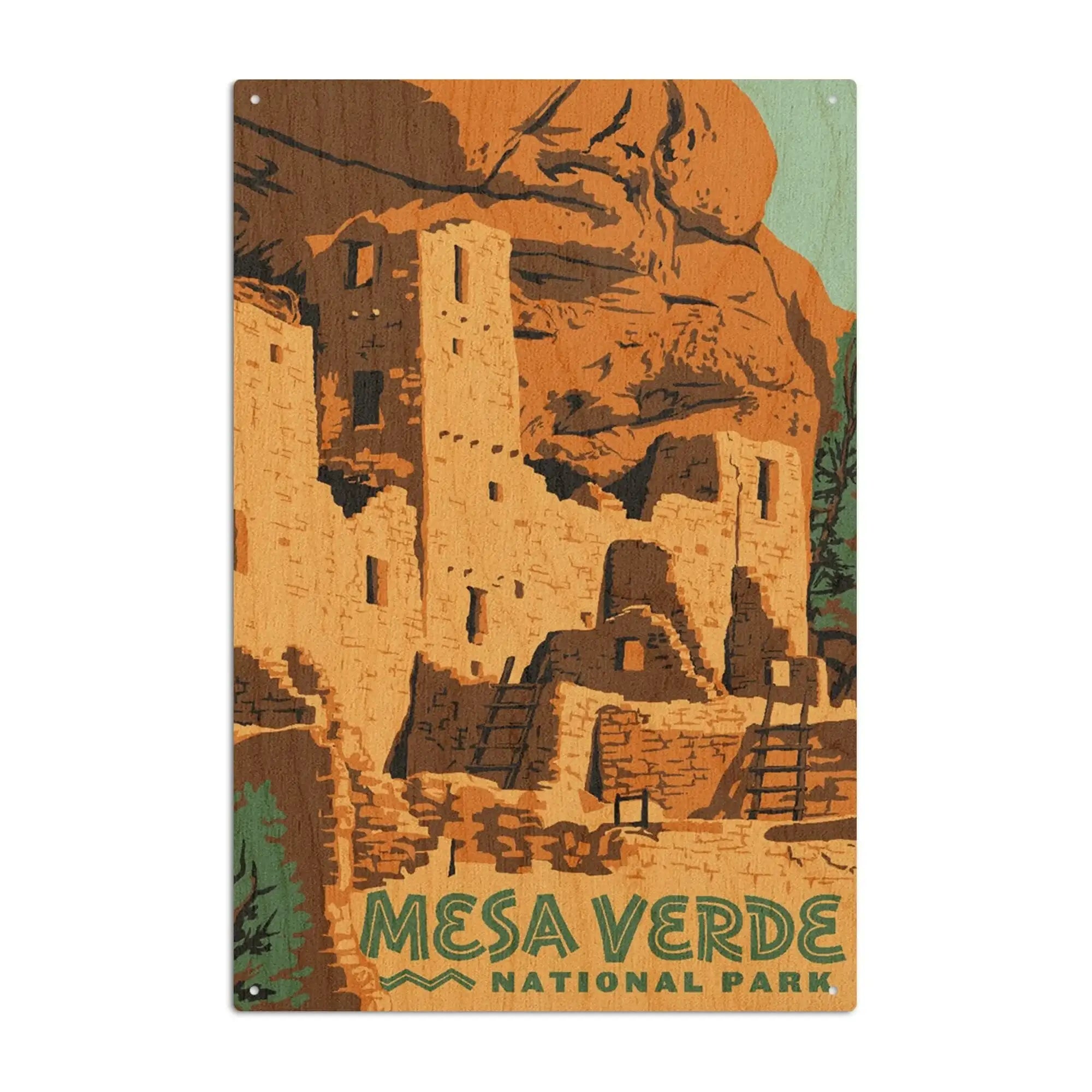 Mesa Verde National Park, Explorer Series, Lantern Press Artwork, Wood