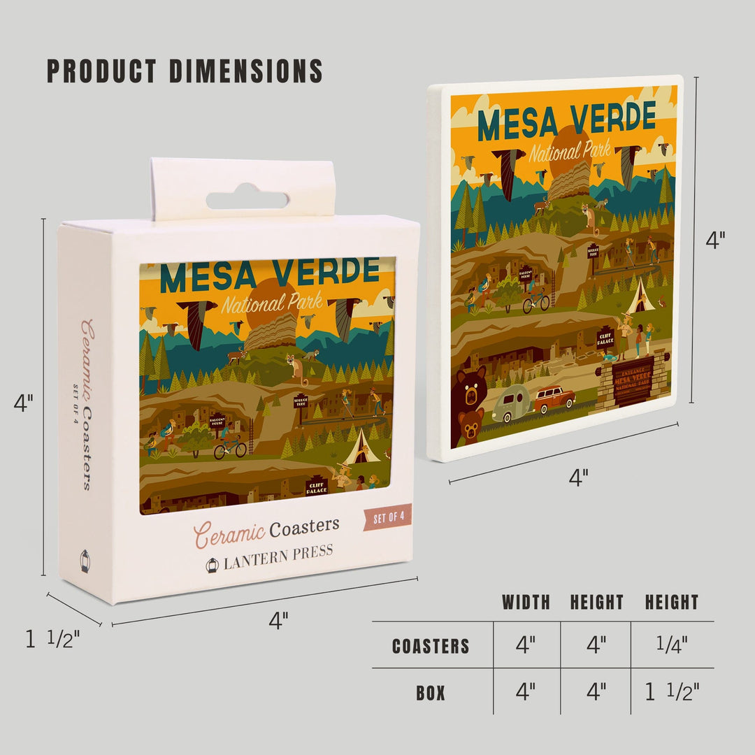 Mesa Verde National Park, Geometric National Park Series, Coasters Coasters Lantern Press 