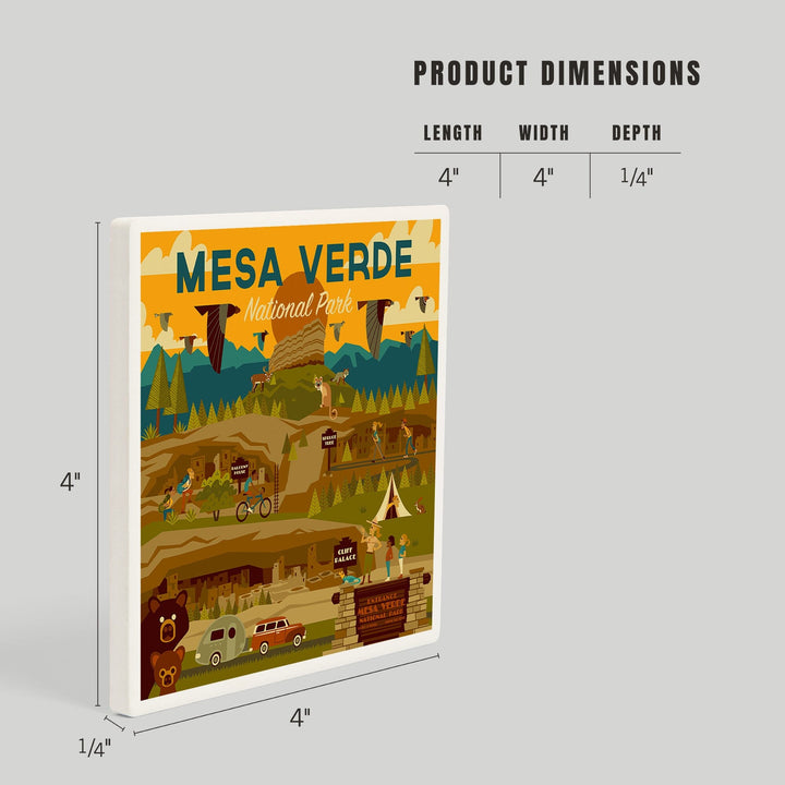 Mesa Verde National Park, Geometric National Park Series, Coasters Coasters Lantern Press 