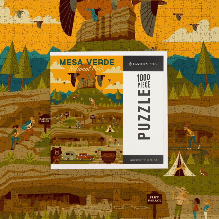 Mesa Verde National Park, Geometric National Park Series, Jigsaw Puzzle Puzzle Lantern Press 