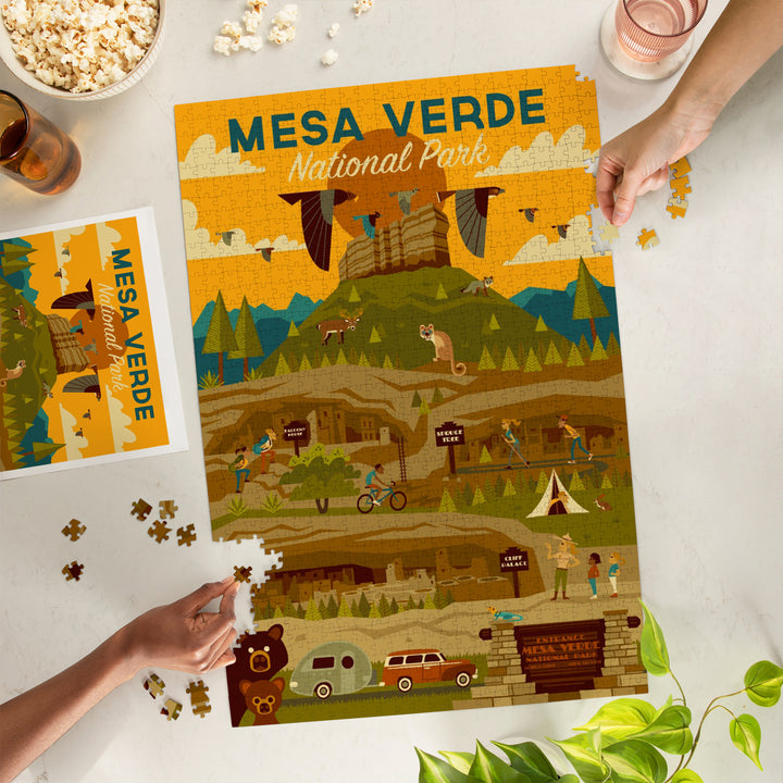 Mesa Verde National Park, Geometric National Park Series, Jigsaw Puzzle Puzzle Lantern Press 
