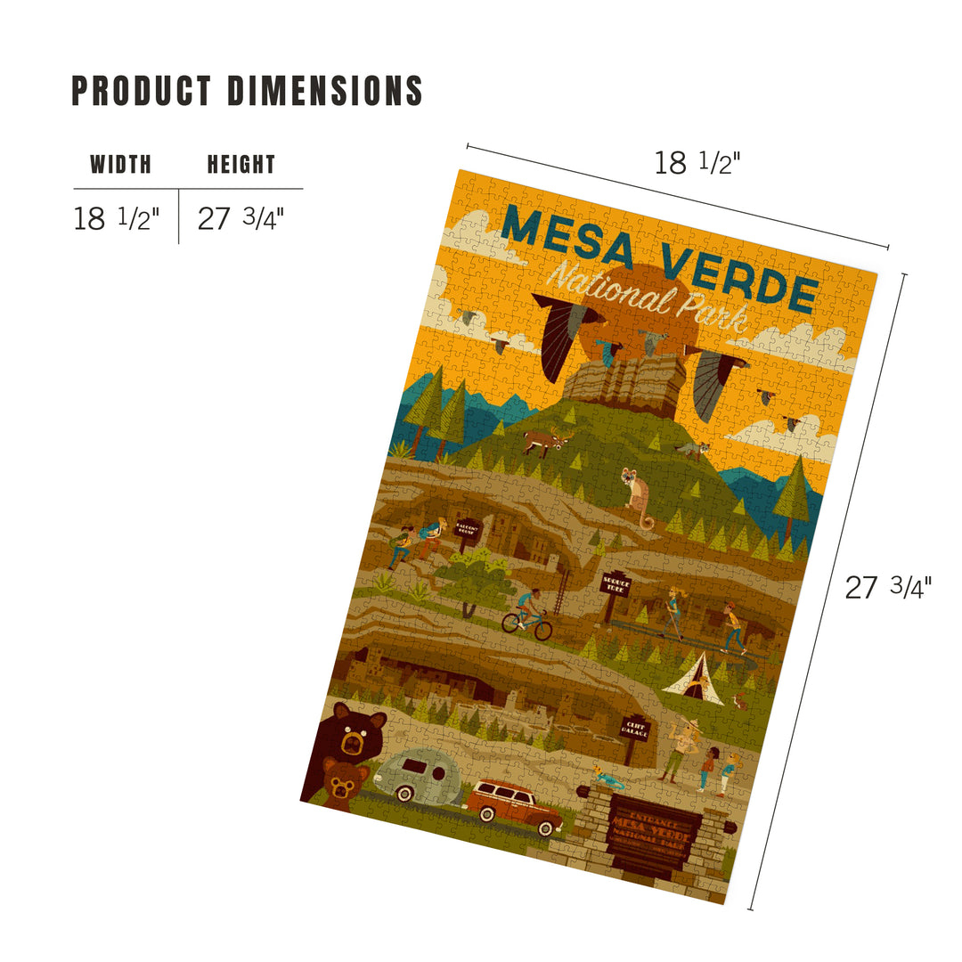 Mesa Verde National Park, Geometric National Park Series, Jigsaw Puzzle Puzzle Lantern Press 