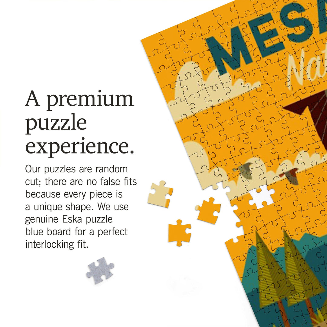 Mesa Verde National Park, Geometric National Park Series, Jigsaw Puzzle Puzzle Lantern Press 