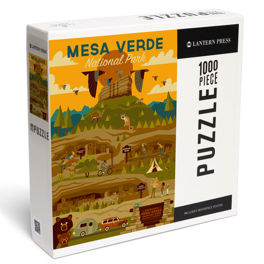 Mesa Verde National Park, Geometric National Park Series, Jigsaw Puzzle Puzzle Lantern Press 