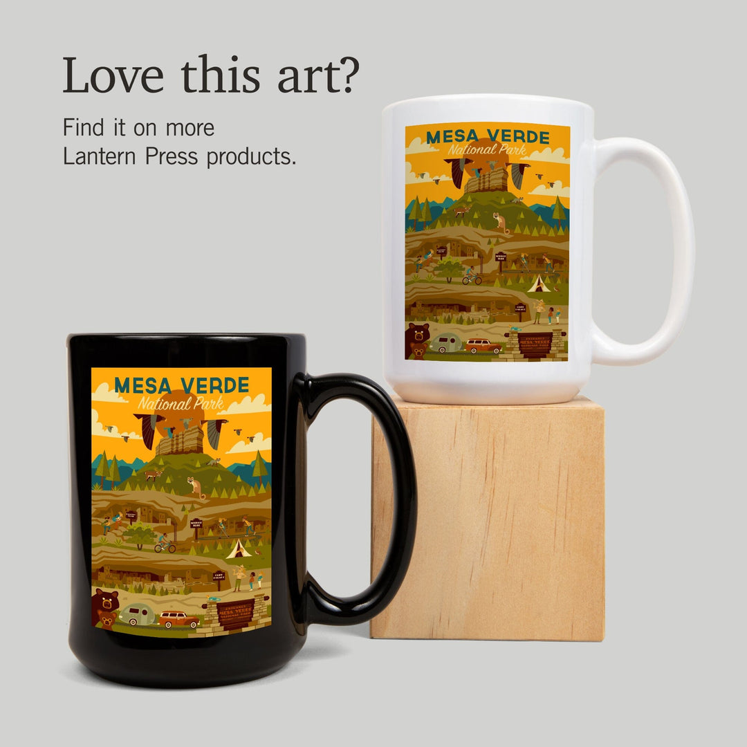 Mesa Verde National Park, Geometric National Park Series, Lantern Press Artwork, Ceramic Mug Mugs Lantern Press 