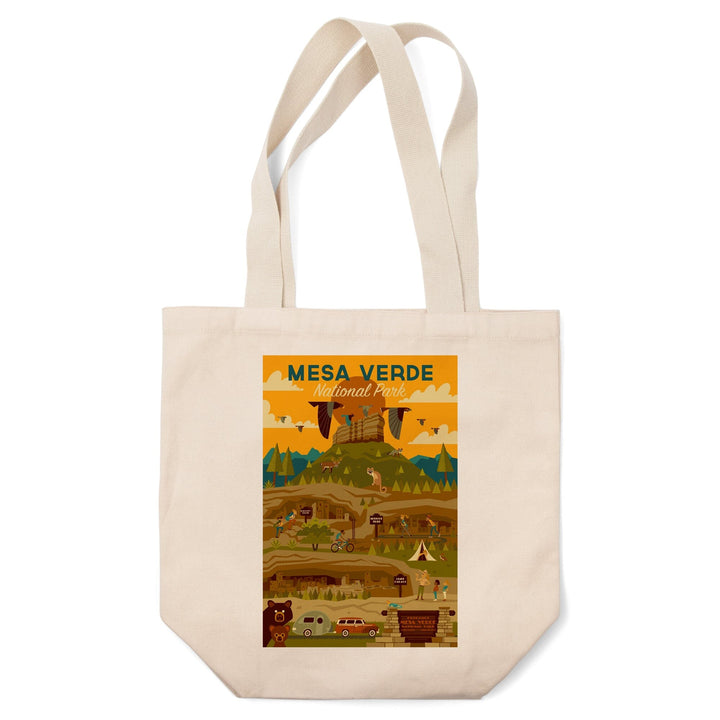 Mesa Verde National Park, Geometric National Park Series, Lantern Press Artwork, Tote Bag Totes Lantern Press 