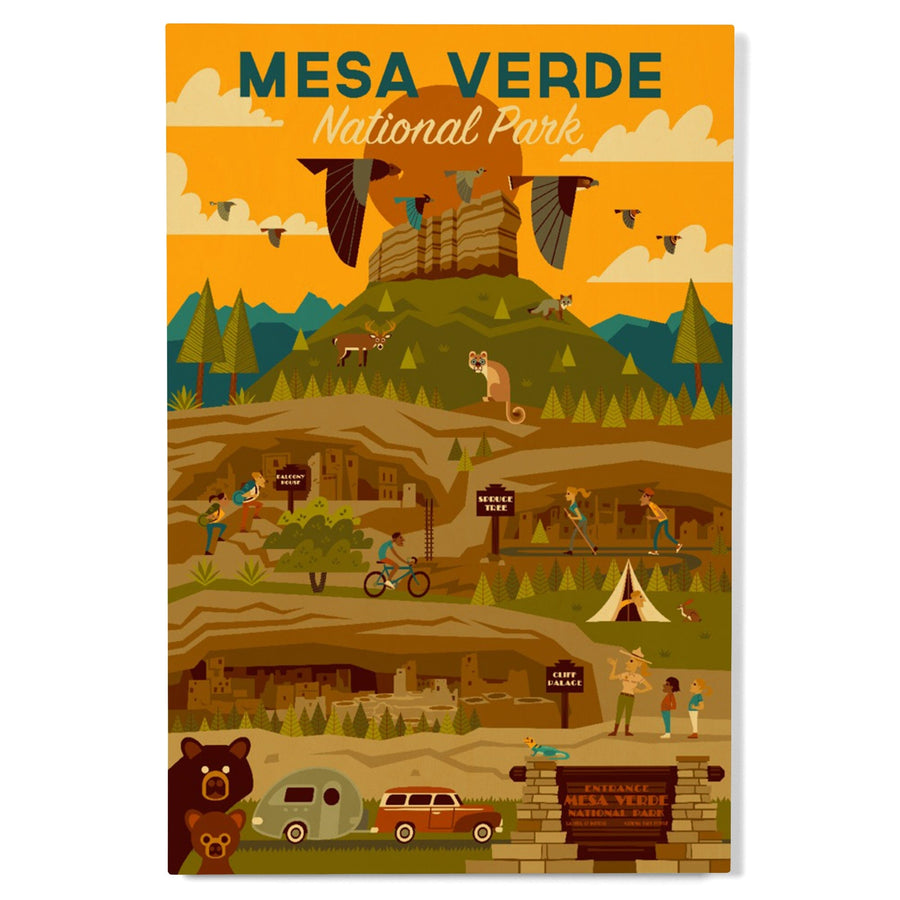 Mesa Verde National Park, Geometric National Park Series, Lantern Press Artwork, Wood Signs and Postcards Wood Lantern Press 