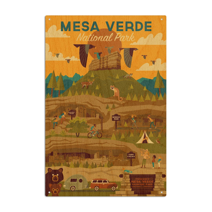 Mesa Verde National Park, Geometric National Park Series, Lantern Press Artwork, Wood Signs and Postcards Wood Lantern Press 6x9 Wood Sign 