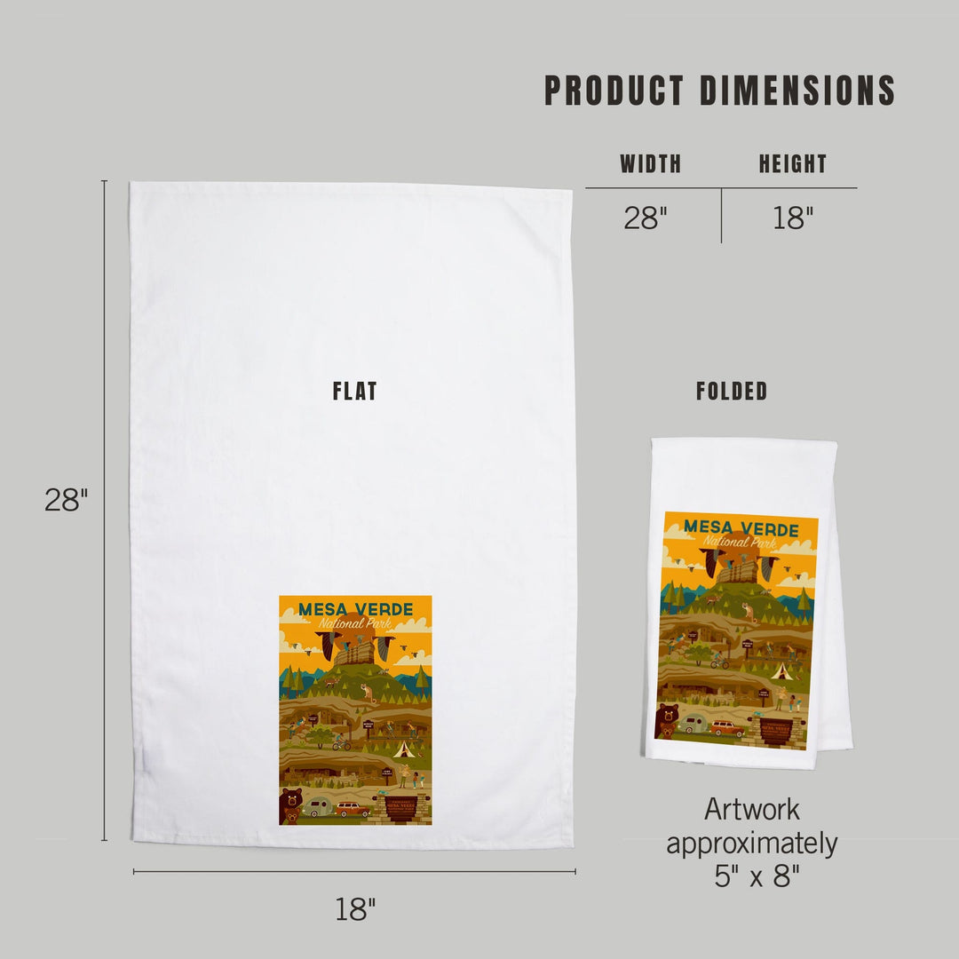 Mesa Verde National Park, Geometric National Park Series, Organic Cotton Kitchen Tea Towels Kitchen Lantern Press 