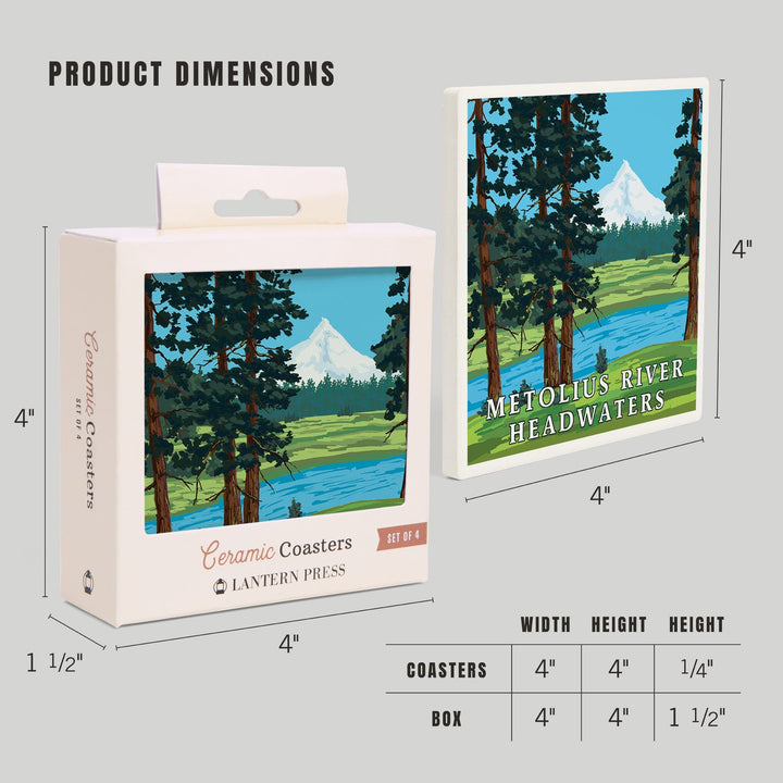 Metolius River Headwaters, Oregon, Coasters Coasters Lantern Press 