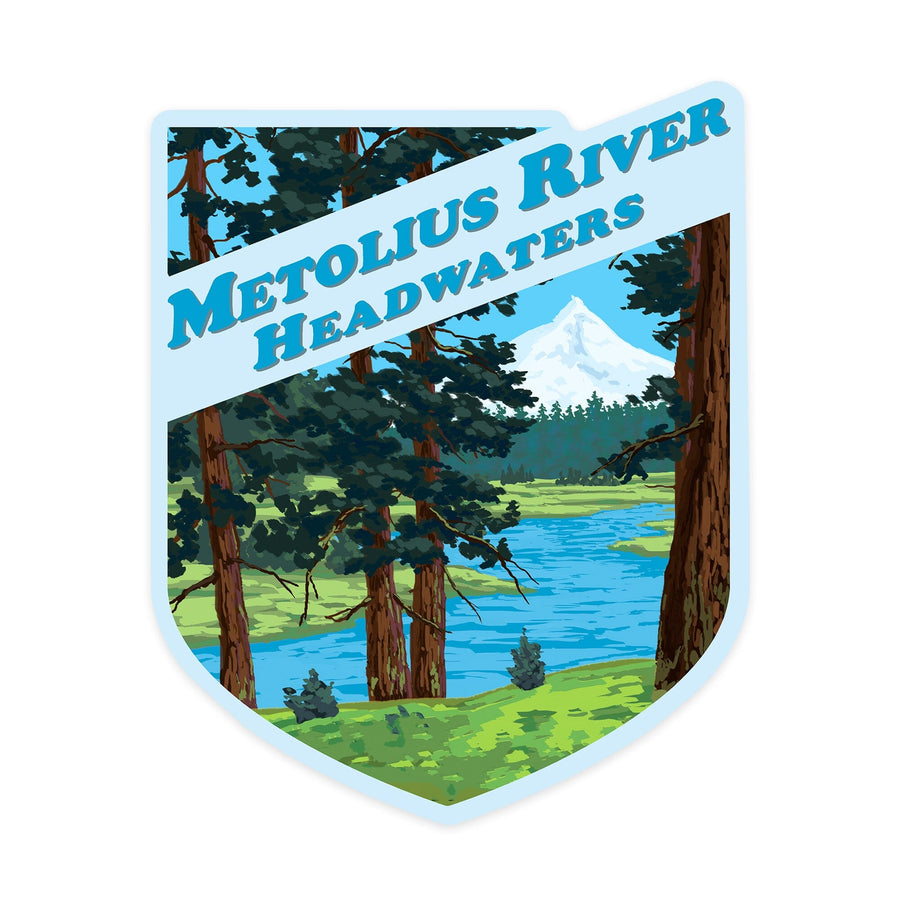 Metolius River Headwaters, Oregon, Contour, Lantern Press Artwork, Vinyl Sticker Sticker Lantern Press 